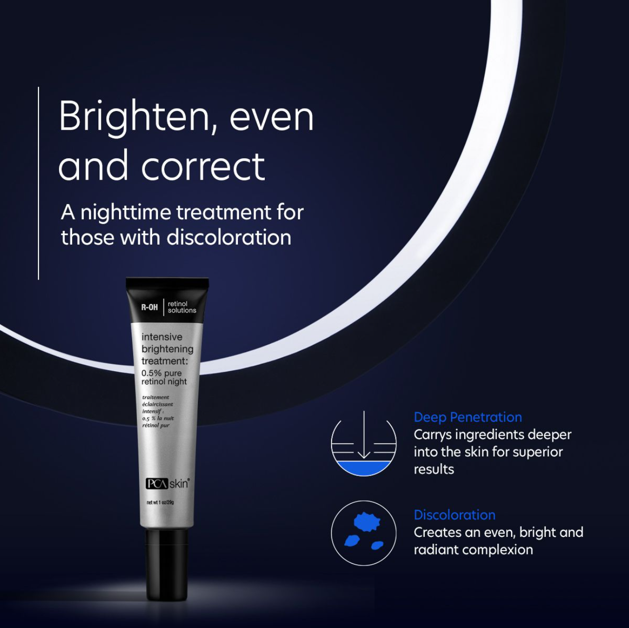 Intensive Brightening Treatment: 0.5% pure retinol night